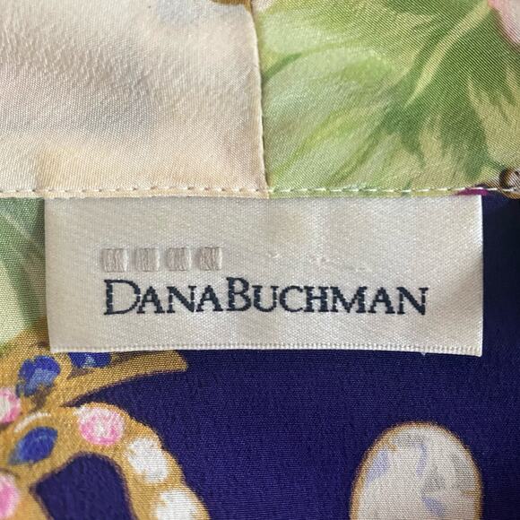 Vintage Dana Buchman Women’s 6 Silk Blouse Floral Jewelry Watches Victorian 90s - Picture 2 of 10